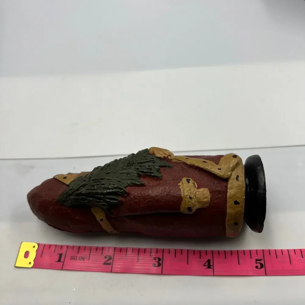 Vtg Folk Art Handmade Wooden Old World Santa Claus Small 5